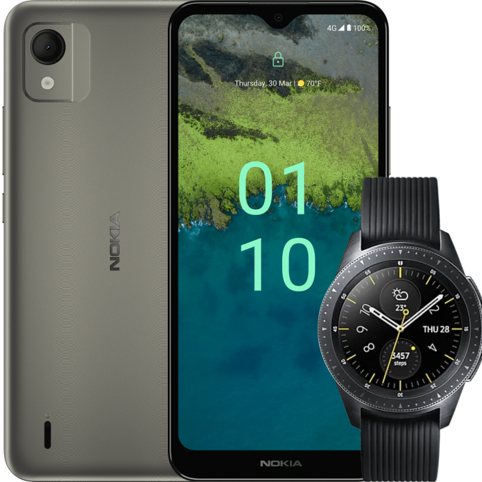 Samsung Galaxy watch 42mm and Nokia C110 Samsung Galaxy watch 42mm and Nokia C110